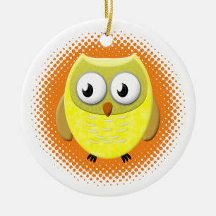 Ornamento De Cerâmica Cartoon Baby Owl