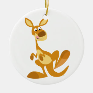 Ornamento De Cerâmica Cartoon Bestial Kangaroo Ornament