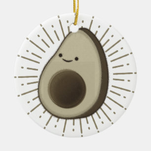 Ornamento De Cerâmica Cartoon Bonito Avocado Em Estilo Vintage