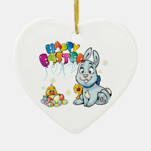 Ornamento De Cerâmica Cartoon de felz pascoa
