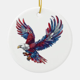 Ornamento De Cerâmica Cartoon de uma águia, conceito de 4 de julho