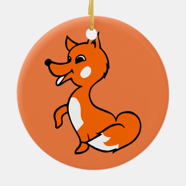 Ornamento De Cerâmica Cartoon Fox (Traseira)