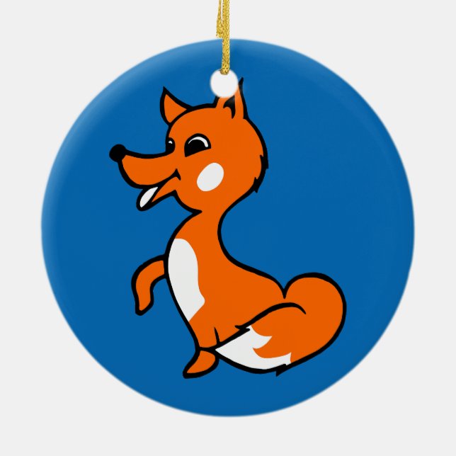 Ornamento De Cerâmica Cartoon Fox (Traseira)