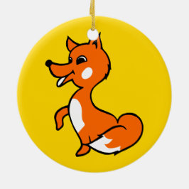 Ornamento De Cerâmica Cartoon Fox