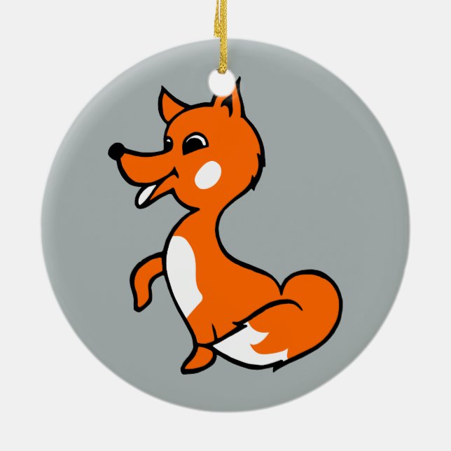 Ornamento De Cerâmica Cartoon Fox (Traseira)