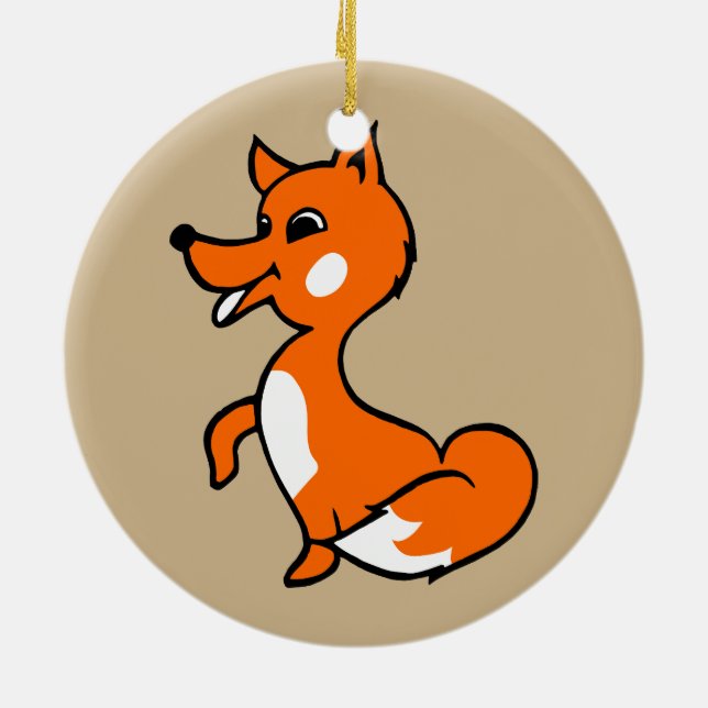 Ornamento De Cerâmica Cartoon Fox (Traseira)