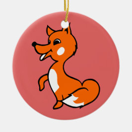 Ornamento De Cerâmica Cartoon Fox