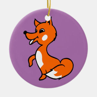 Ornamento De Cerâmica Cartoon Fox