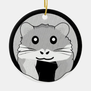 Ornamento De Cerâmica Cartoon Hamster Scarfeed Joy