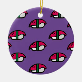 Ornamento De Cerâmica Cartoon Kawaii Sushi, Arroz de Peixe e Algas Marin