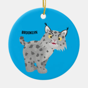 Ornamento De Cerâmica Cartoon lince lince de lince