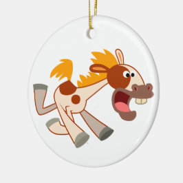 Ornamento De Cerâmica Cartoon Lively Pinto Horse Ornament