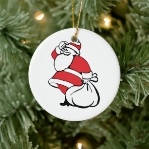 Ornamento De Cerâmica Cartoon Natal Jolly Papai Noel, Sack Toys
