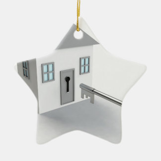 Ornamento De Cerâmica Casa chave, mediador imobiliário, vendendo