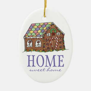 Ornamento De Cerâmica Casa Doce Gift Gingercake House