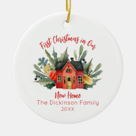 Ornamento De Cerâmica Casa Nova de Natal Bonita