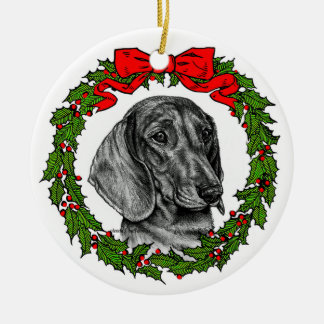 Ornamento De Cerâmica Casaco Dachshund Art suave de Glenda S. Harlan