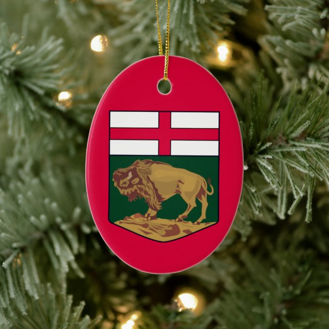 Ornamento De Cerâmica Casaco de armas de Manitoba - CANADÁ (Árvore)