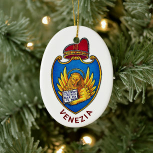 Ornamento De Cerâmica Casaco de Armas de Veneza, Itália