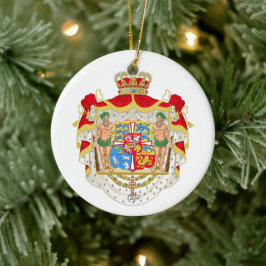 Ornamento De Cerâmica Casaco de Armas Dinamarquesas Vintage da Dinamarca
