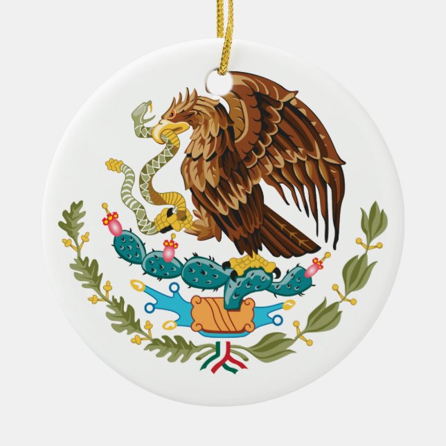 Ornamento De Cerâmica Casaco de Armas do México (Frente)