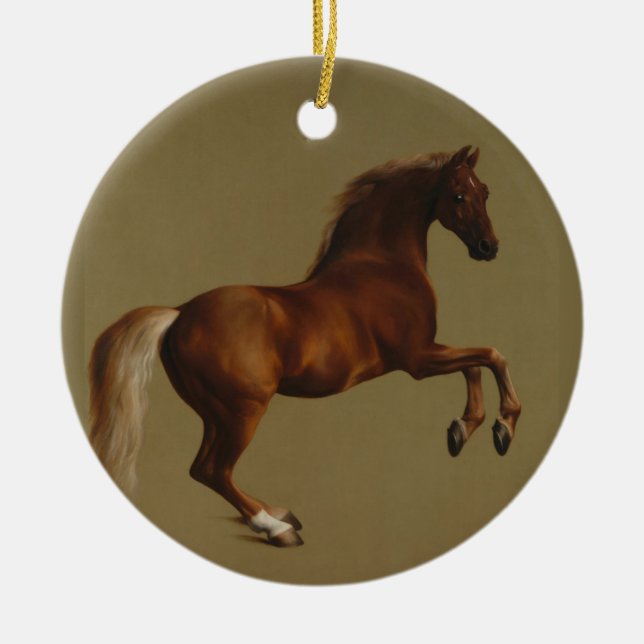 Ornamento De Cerâmica Casaco de assobio do cavalo (por George Stubbs) (Frente)