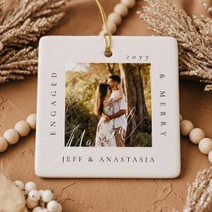 Ornamento De Cerâmica Casados e Felizes Minimalista Moderno 2 Fotos Casa