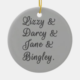 Ornamento De Cerâmica Casais de Orgulho e Preconceito I