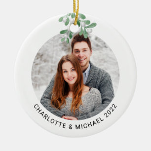 Ornamento De Cerâmica Casais Personalizados Foto Botânica