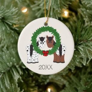 Ornamento De Cerâmica Casal 1rua de Cavalo Appaloosa Personalizado