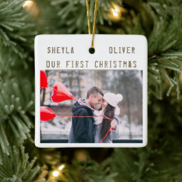 Ornamento De Cerâmica Casal Adorável 1rua Natal Keepsaquê 2 Fotos