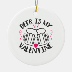 Ornamento De Cerâmica Casal Art Beer É Meu Namorados
