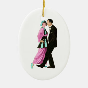 Ornamento De Cerâmica casal da dança do vintage dos anos 20