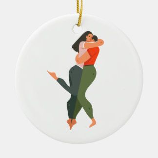 Ornamento De Cerâmica Casal Jovem Apaixonado