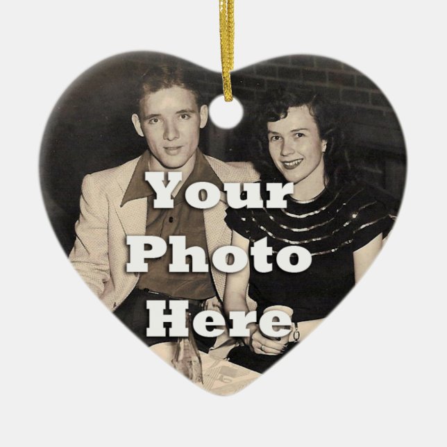 Ornamento De Cerâmica Casal para Namorados para sempre personalizado (Frente)