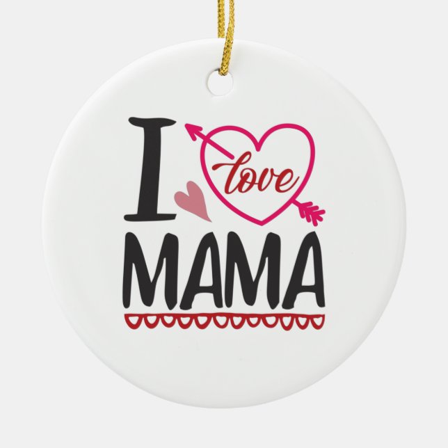 Ornamento De Cerâmica Casal presente que amo mamãe (Frente)