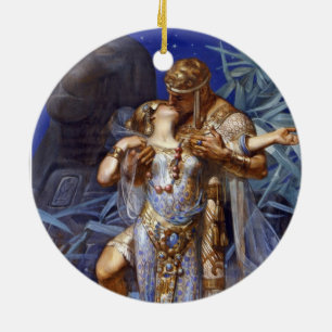 Ornamento De Cerâmica casal romântico vintage anthony cleópatra clássico