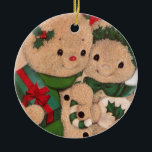 Ornamento De Cerâmica casal Vintage Snowman dos anos 40<br><div class="desc">Ilustração do Casal Vintage Snowman,  nos anos 40.</div>