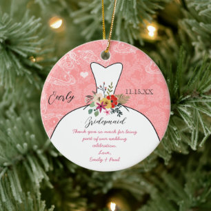 Ornamento De Cerâmica Casamento de Bridesmaid de Casamento - Você Escolh