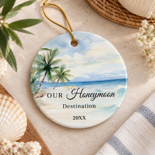Ornamento De Cerâmica Casamento de destino lua de mel tropical