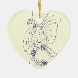 Ornamento De Cerâmica Casamento de fadas