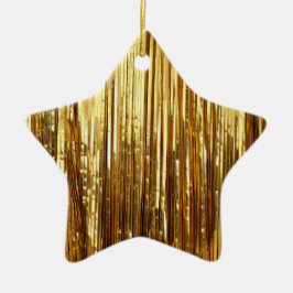Ornamento De Cerâmica Casamento de Gelam Dourado Sparkle Stripes