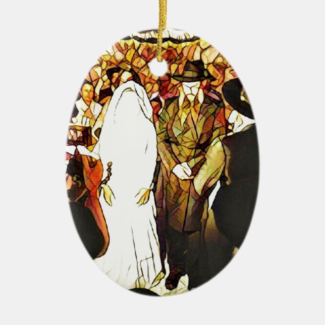 Ornamento De Cerâmica Casamento de Hassidic (Frente)