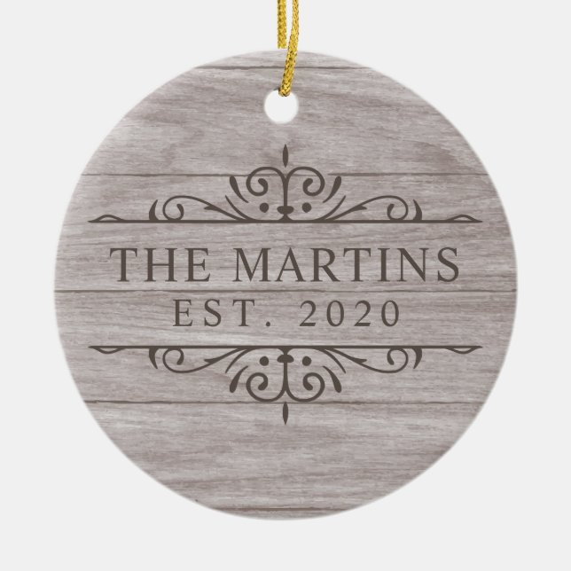 Ornamento De Cerâmica Casamento Estabelecido Novamente (Frente)