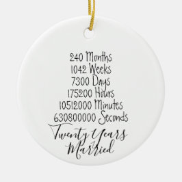 Ornamento De Cerâmica Casamento no 20 do vigésimo aniversário