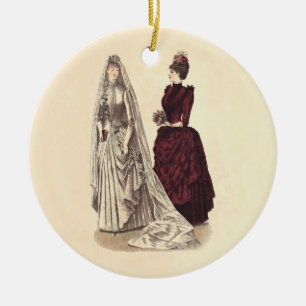 Ornamento De Cerâmica Casamento Noiva Vintage festa de casamento noivas
