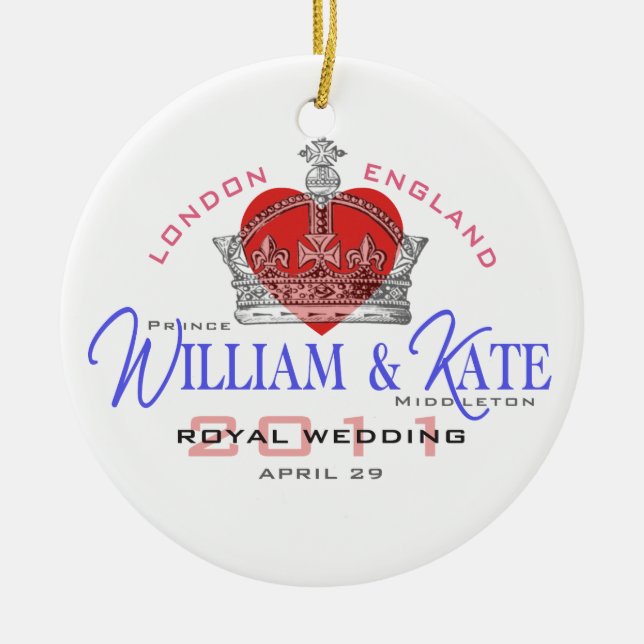 Ornamento De Cerâmica Casamento real de William & de Kate (Frente)