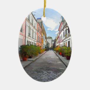 Ornamento De Cerâmica Casas coloridas em Rue Cremieux - Paris