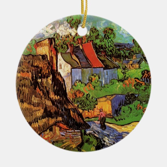 Ornamento De Cerâmica Casas em Auvers por Vincent van Gogh (Frente)
