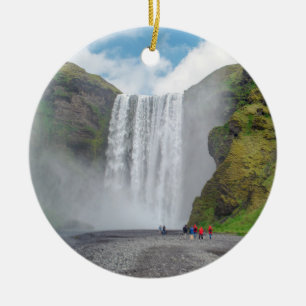 Ornamento De Cerâmica Cascata de Skogafoss - Aldeia de Skogar, Islândia